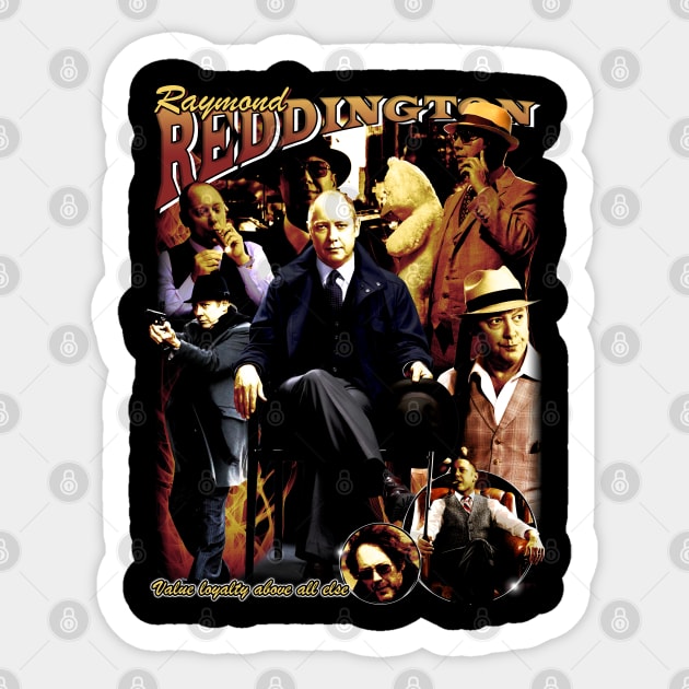 raymond reddington vintage rap tee Sticker by BVNKGRAPHICS